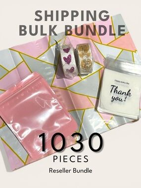 Reseller Shipping Bundle 1030 PC Polymailers Stickers Bags Pink Small Business